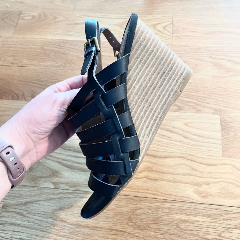 Lucky Brand Black Strappy Wedges